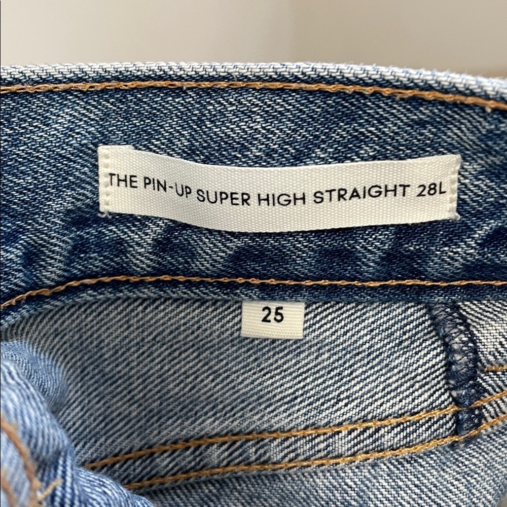 Aritzia - Denim Forum - Pin-Up Super High Staright Denim Jeans - Blue - 26x28L - Picture 11 of 12